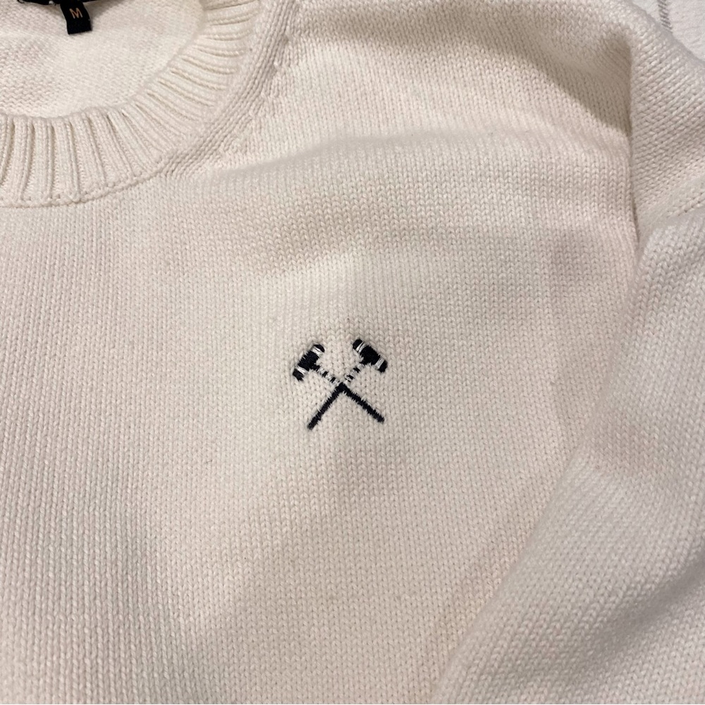 Quince Monogrammed 100% Organic Cotton Boyfriend Crew Sweater - Picture 2 of 5